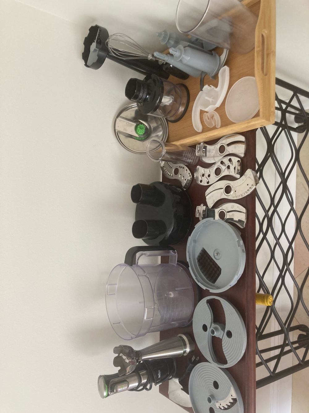 Food Processor Accessory Set with Clear and Gray Components